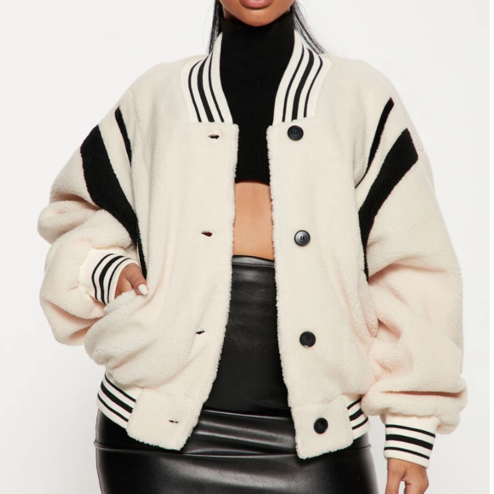 Varsity Jacket - Ivory/combo XS